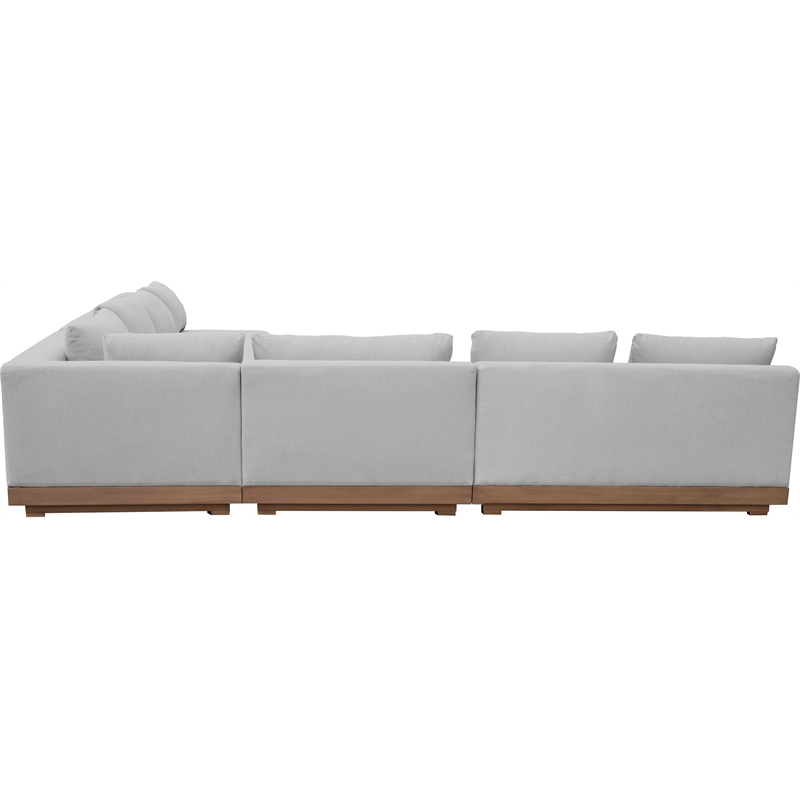 Meridian Furniture Solace Grey Performance Fabric 4pc. Patio Modular Sectional
