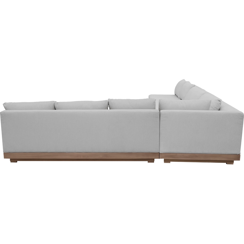 Meridian Furniture Solace Grey Performance Fabric 4pc. Patio Modular Sectional