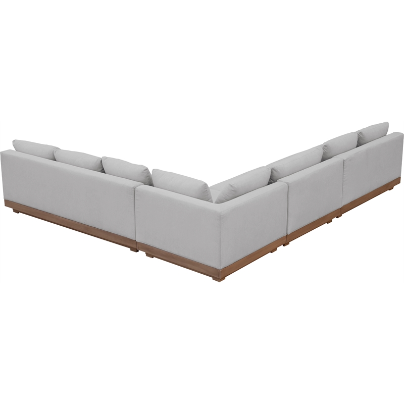 Meridian Furniture Solace Grey Performance Fabric 4pc. Patio Modular Sectional