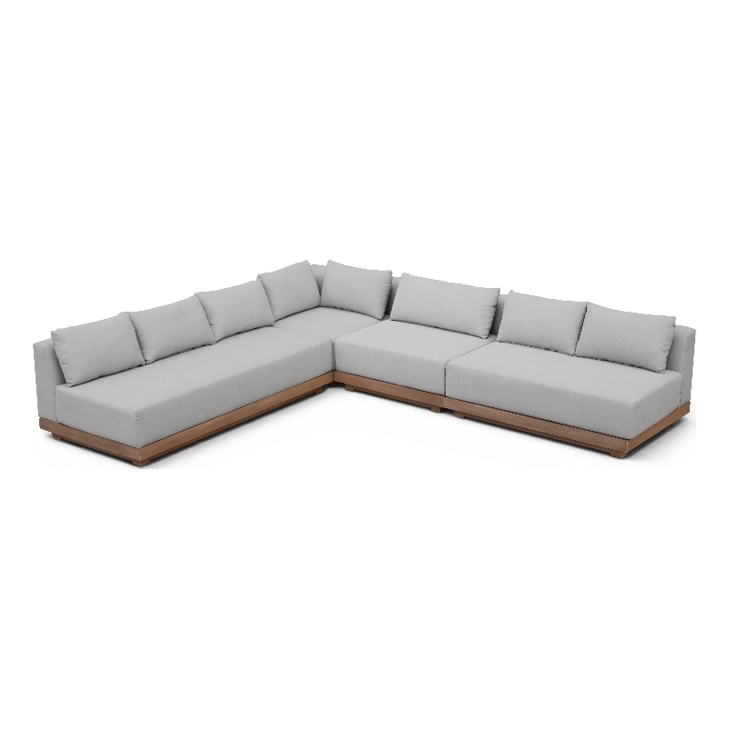 Meridian Furniture Solace Grey Performance Fabric 4pc. Patio Modular Sectional