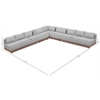 Meridian Furniture Solace Grey Performance Fabric 5pc. Patio Modular Sectional