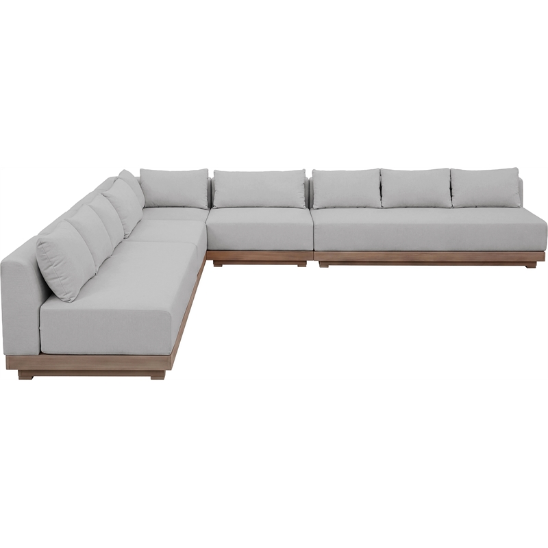 Meridian Furniture Solace Grey Performance Fabric 5pc. Patio Modular Sectional