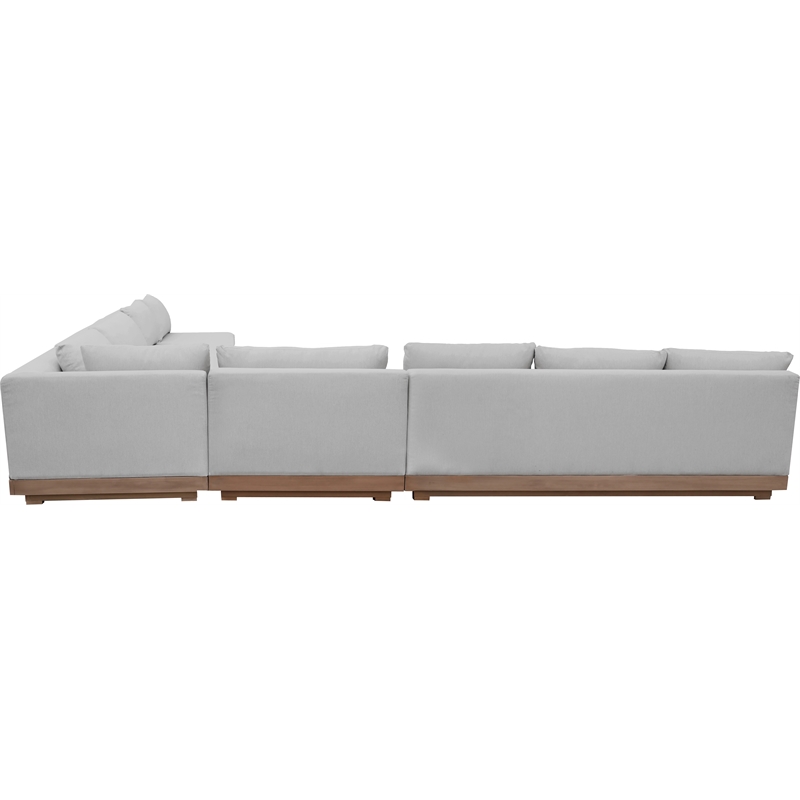 Meridian Furniture Solace Grey Performance Fabric 5pc. Patio Modular Sectional