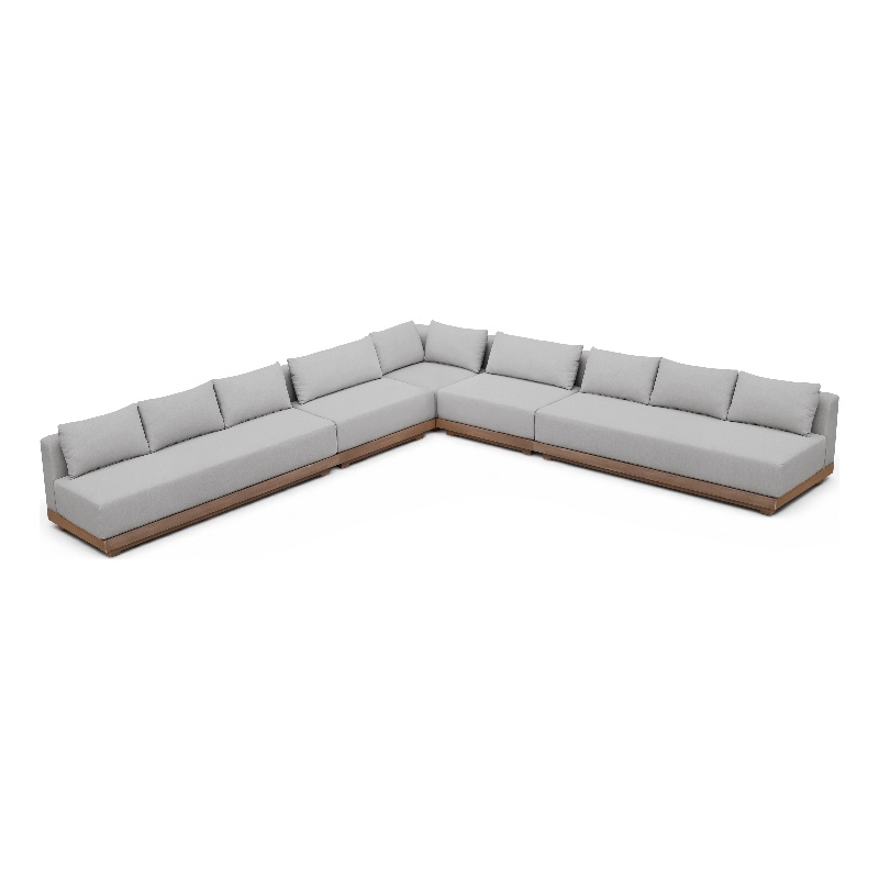 Meridian Furniture Solace Grey Performance Fabric 5pc. Patio Modular Sectional