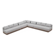 Meridian Furniture Solace Grey Performance Fabric 5pc. Patio Modular Sectional