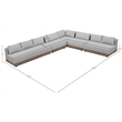 Meridian Furniture Solace Grey Performance Fabric 5pc. Patio Modular Sectional