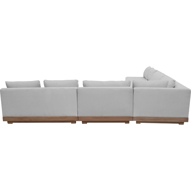 Meridian Furniture Solace Grey Performance Fabric 5pc. Patio Modular Sectional