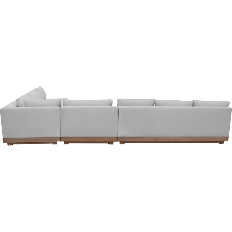 Meridian Furniture Solace Grey Performance Fabric 5pc. Patio Modular Sectional
