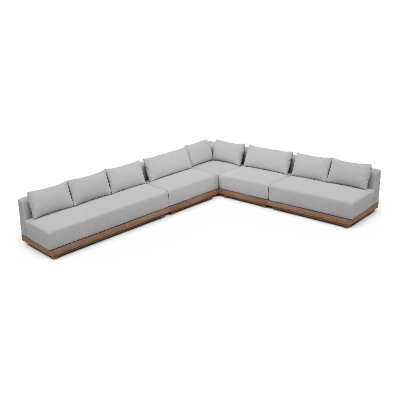 Meridian Furniture Solace Grey Performance Fabric 5pc. Patio Modular Sectional