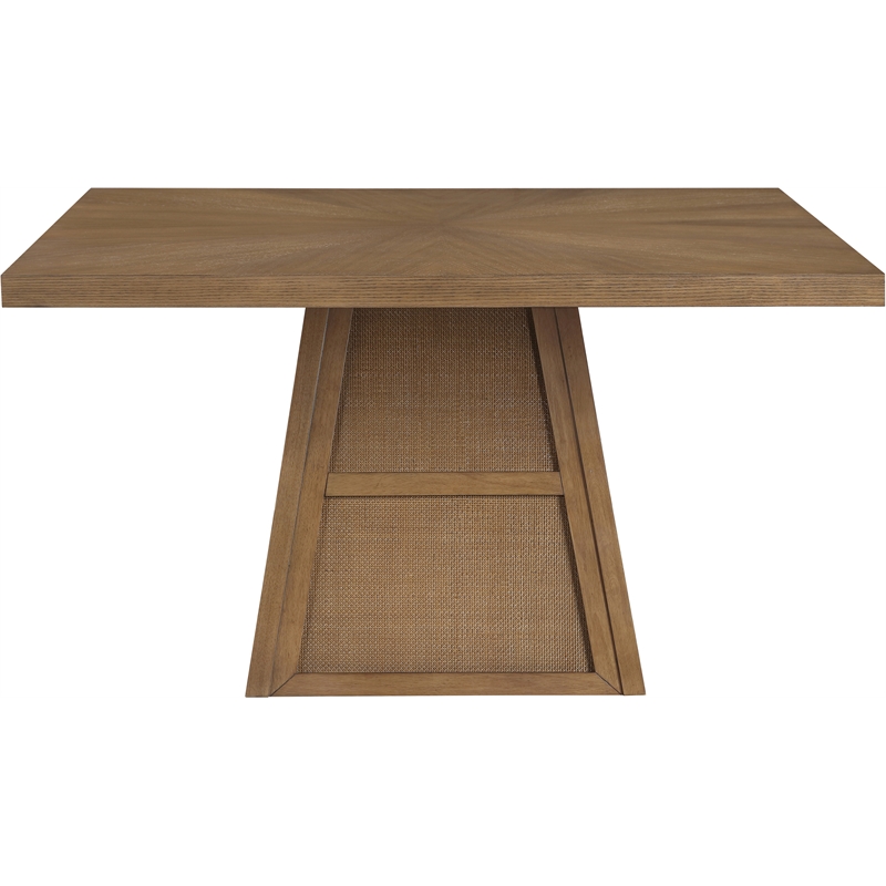 Meridian Furniture Fenwick Brown Cane Solid Wood with Oak Veneer Dining Table