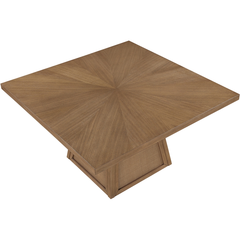 Meridian Furniture Fenwick Brown Cane Solid Wood with Oak Veneer Dining Table
