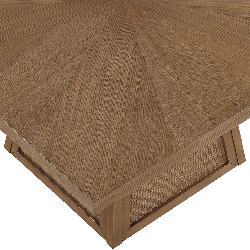 Meridian Furniture Fenwick Brown Cane Solid Wood with Oak Veneer Dining Table