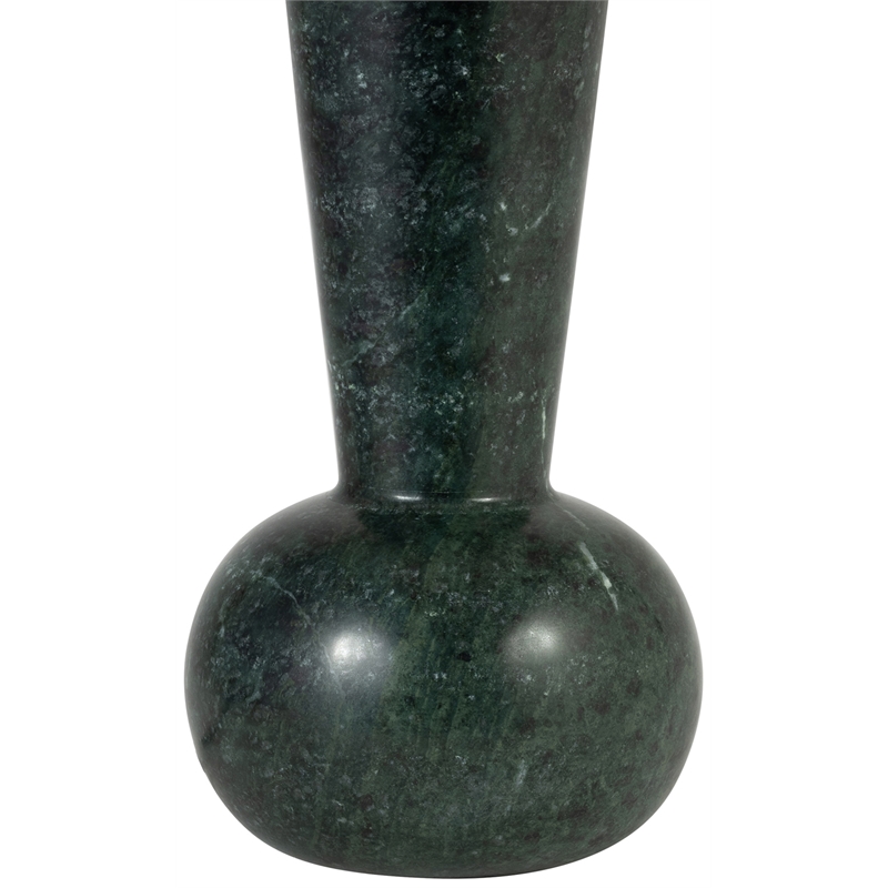Meridian Furniture Lucente Green Genuine Marble Base And Linen Shade Table Lamp