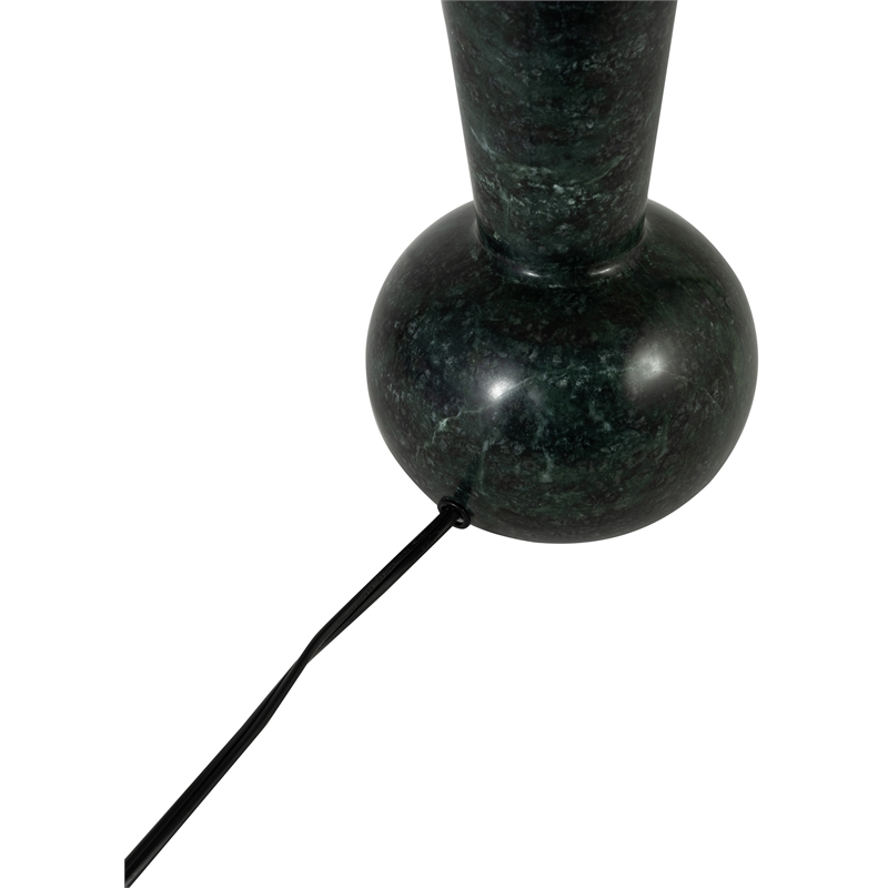 Meridian Furniture Lucente Green Genuine Marble Base And Linen Shade Table Lamp