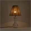 Meridian Furniture Lucente White Genuine Marble Base And Jute Shade Table Lamp