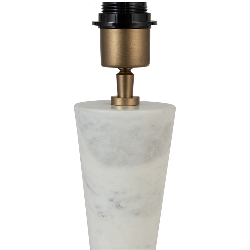 Meridian Furniture Lucente White Genuine Marble Base And Jute Shade Table Lamp