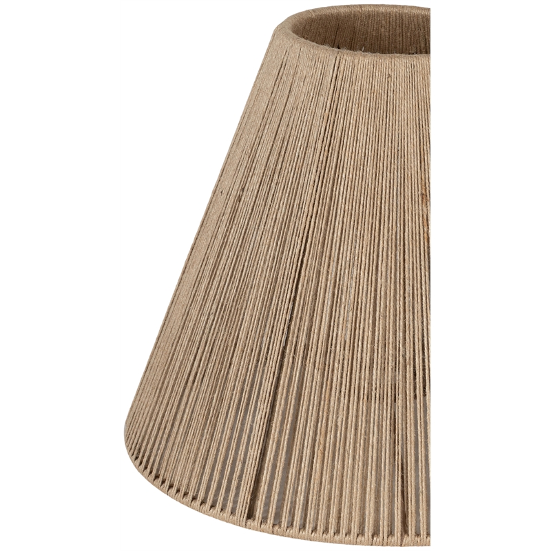 Meridian Furniture Lucente White Genuine Marble Base And Jute Shade Table Lamp