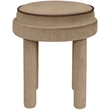 Meridian Furniture Velin Beige Velvet Upholstered Ottoman / Stool