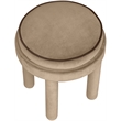 Meridian Furniture Velin Beige Velvet Upholstered Ottoman / Stool