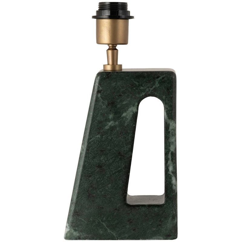 Meridian Furniture Vellum Green Genuine Marble Base And Linen Shade Table Lamp
