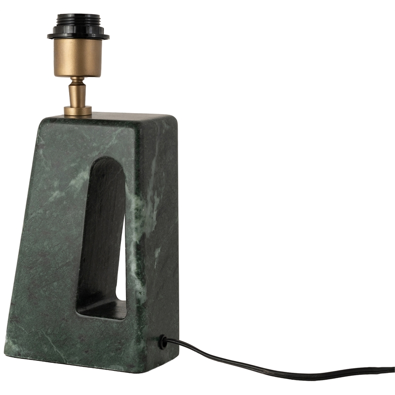 Meridian Furniture Vellum Green Genuine Marble Base And Linen Shade Table Lamp