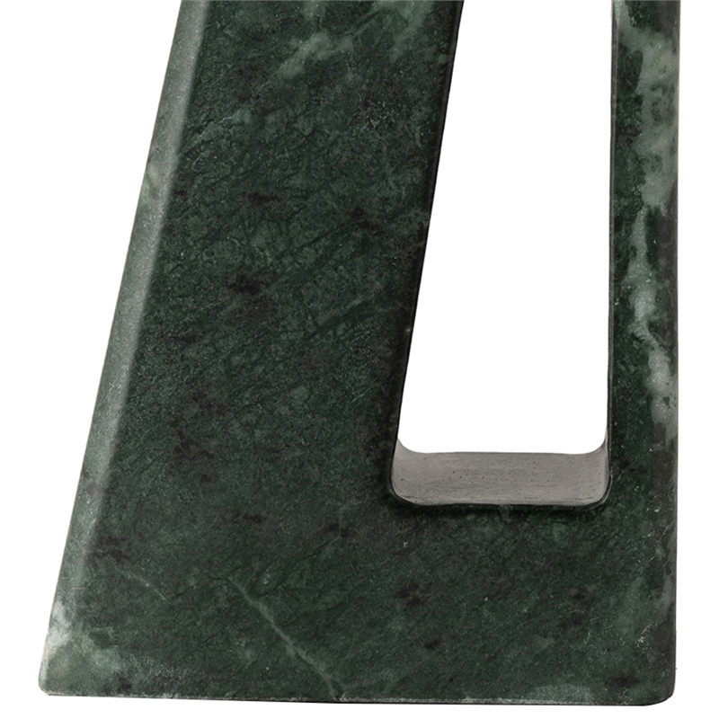 Meridian Furniture Vellum Green Genuine Marble Base And Linen Shade Table Lamp