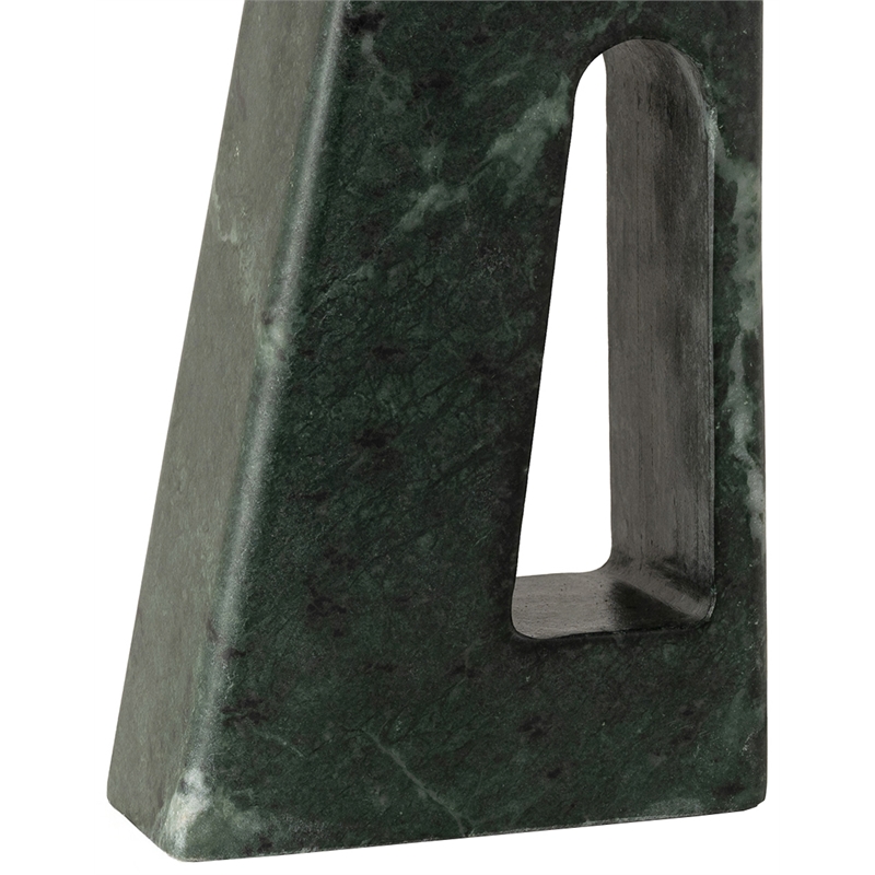 Meridian Furniture Vellum Green Genuine Marble Base And Linen Shade Table Lamp