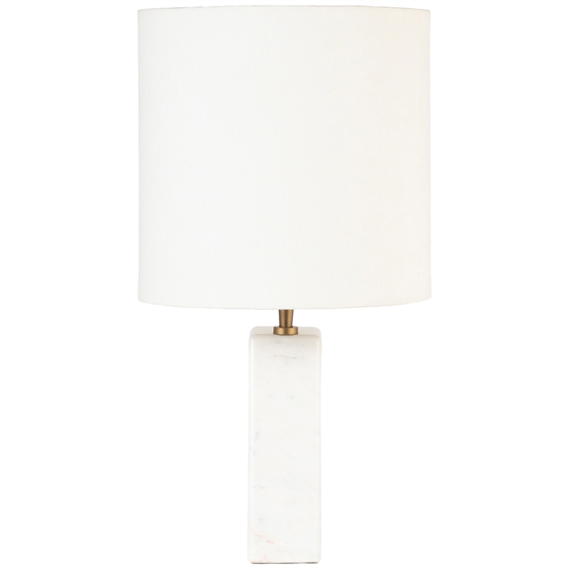 Meridian Furniture Vellum Off White Genuine Marble Base Table Lamp