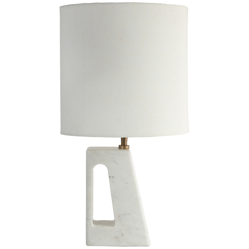 Meridian Furniture Vellum Off White Genuine Marble Base Table Lamp