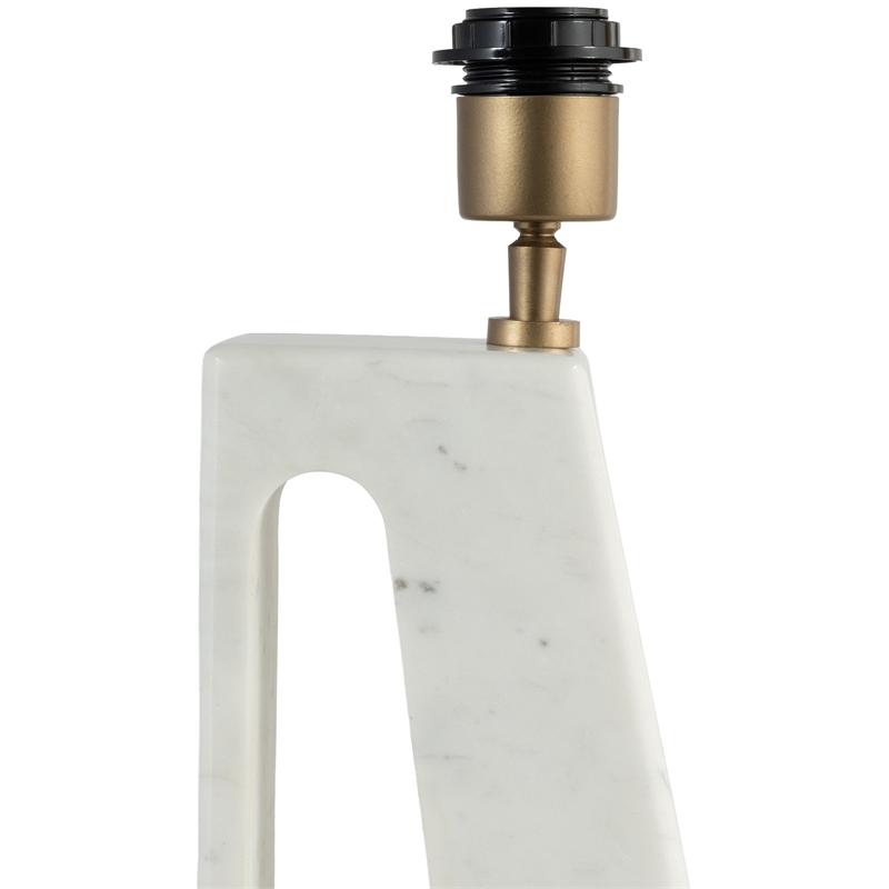 Meridian Furniture Vellum Off White Genuine Marble Base Table Lamp