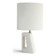 Meridian Furniture Vellum Off White Genuine Marble Base Table Lamp