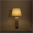Meridian Furniture Solis Off White Genuine Marble And Mango Wood Base Table Lamp