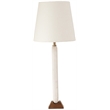 Meridian Furniture Solis Off White Genuine Marble And Mango Wood Base Table Lamp