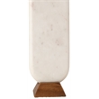 Meridian Furniture Solis Off White Genuine Marble And Mango Wood Base Table Lamp