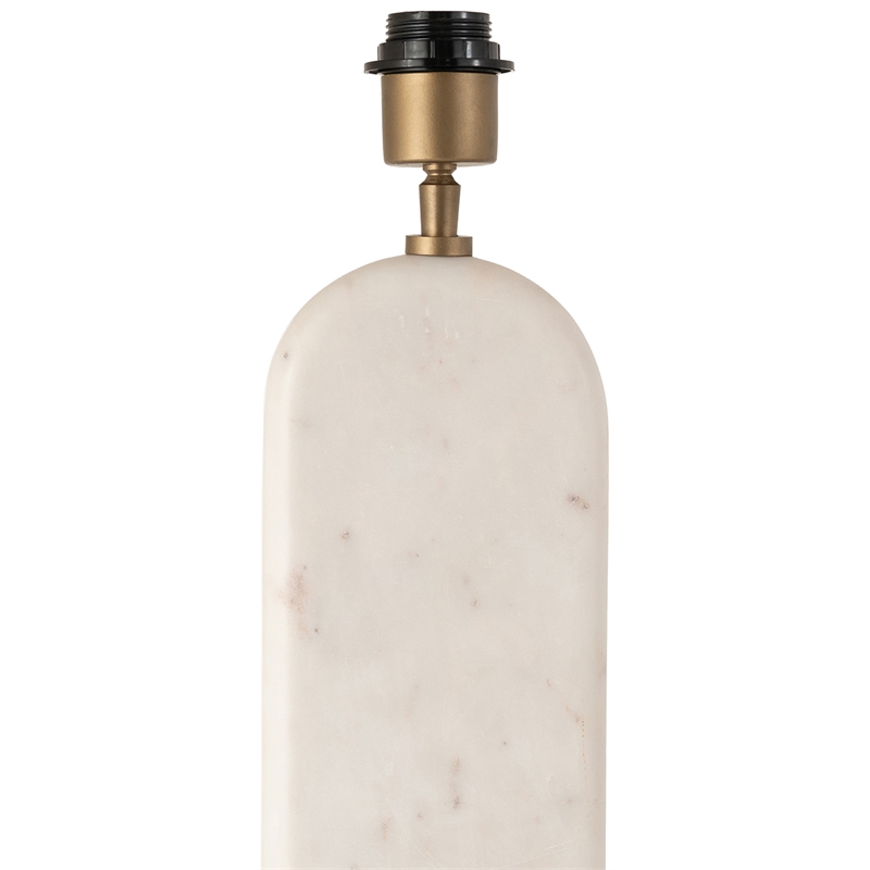 Meridian Furniture Solis Off White Genuine Marble And Mango Wood Base Table Lamp
