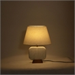 Meridian Furniture Solis Off White Genuine Marble And Mango Wood Base Table Lamp