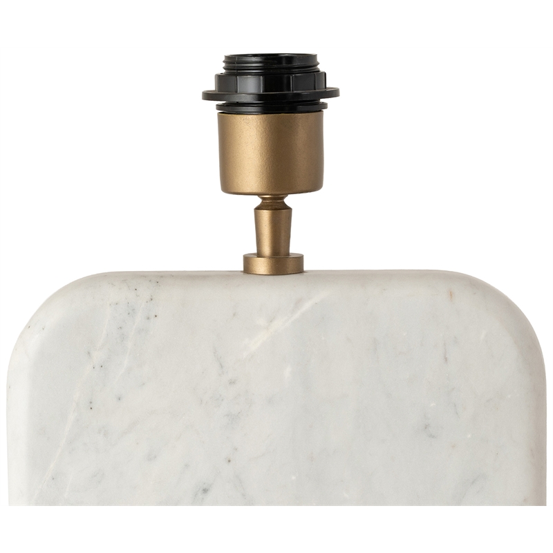Meridian Furniture Solis Off White Genuine Marble And Mango Wood Base Table Lamp