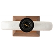 Meridian Furniture Solis Off White Genuine Marble And Mango Wood Base Table Lamp