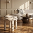 Meridian Furniture Velin Cream Velvet Upholstered Ottoman / Stool