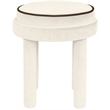 Meridian Furniture Velin Cream Velvet Upholstered Ottoman / Stool