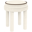 Meridian Furniture Velin Cream Velvet Upholstered Ottoman / Stool