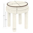 Meridian Furniture Velin Cream Velvet Upholstered Ottoman / Stool