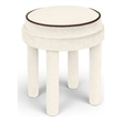 Meridian Furniture Velin Cream Velvet Upholstered Ottoman / Stool