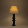 Meridian Furniture Pietra Green Genuine Marble Base And Linen Shade Table Lamp