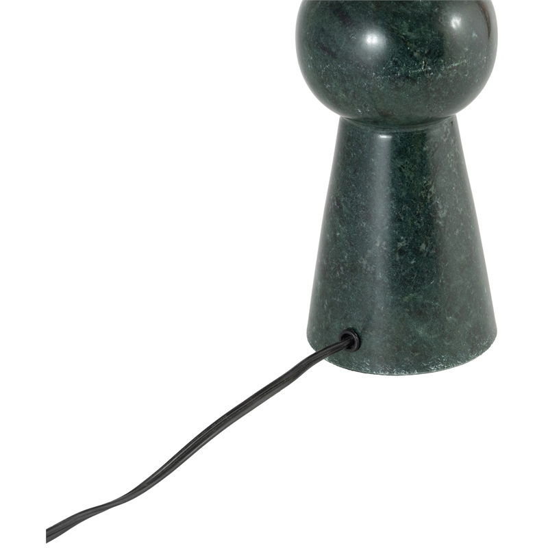 Meridian Furniture Pietra Green Genuine Marble Base And Linen Shade Table Lamp