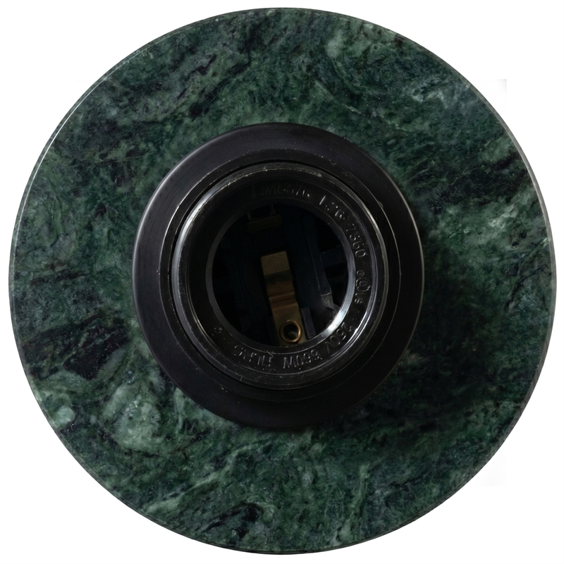 Meridian Furniture Pietra Green Genuine Marble Base And Linen Shade Table Lamp