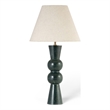 Meridian Furniture Pietra Green Genuine Marble Base And Linen Shade Table Lamp