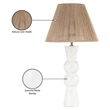 Meridian Furniture Pietra White Genuine Marble Base And Jute Shade Table Lamp