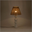 Meridian Furniture Pietra White Genuine Marble Base And Jute Shade Table Lamp