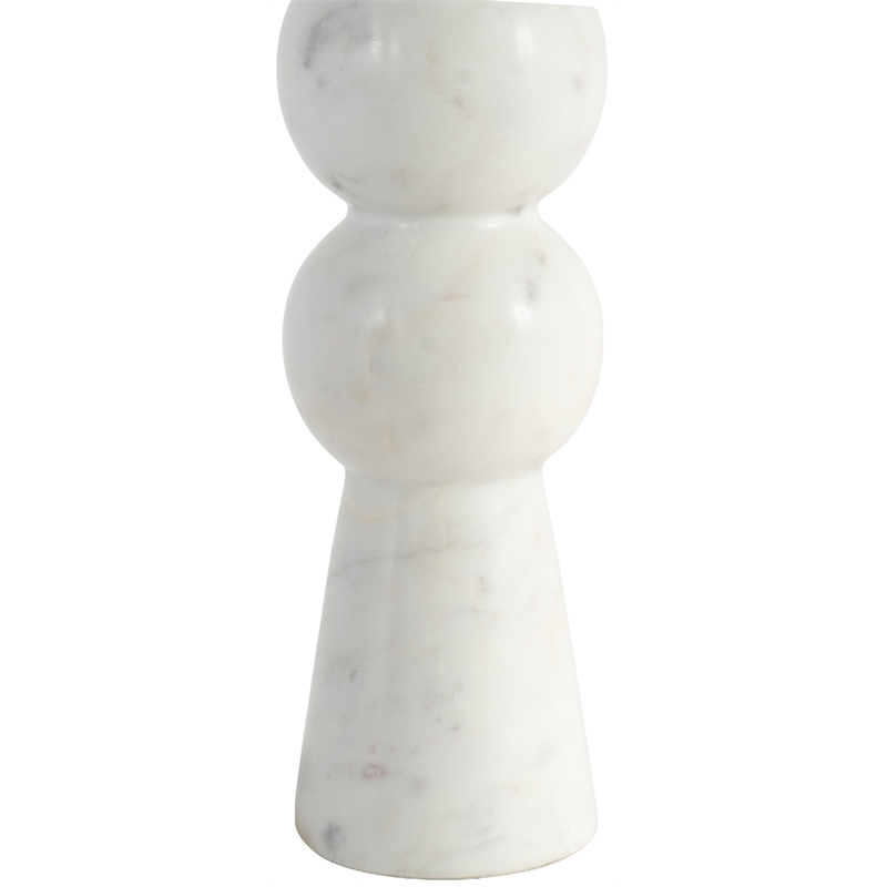 Meridian Furniture Pietra White Genuine Marble Base And Jute Shade Table Lamp